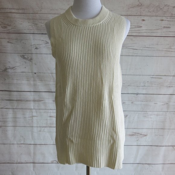 J. Crew Black Label Wool Blend Sleeveless Ribbed Knit Crewneck Sweater - Medium - Picture 1 of 6